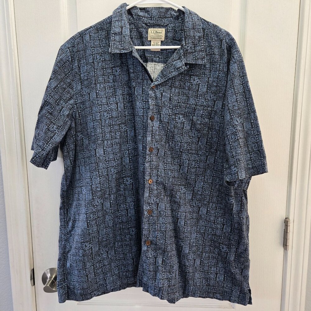 L.L. Bean Tropics Short-Sleeve Shirt, Mens Sz XL